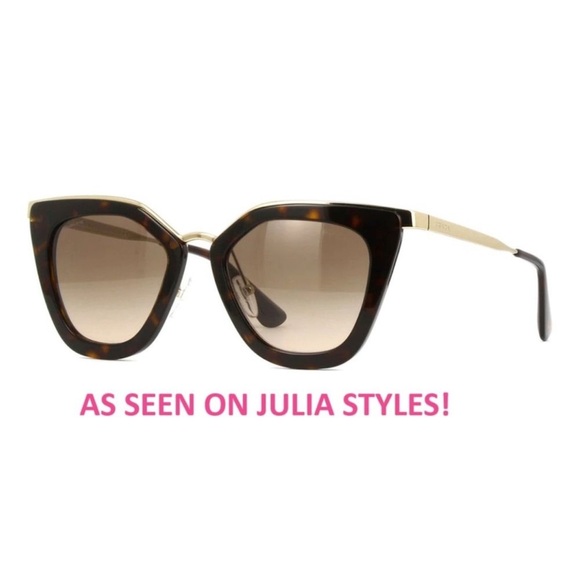 NWOT PRADA Cat-Eye Gradient Sunglasses in Havana/Gold- SPR53S 2AU-3D0 - Picture 5 of 13